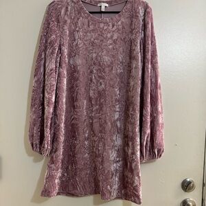Abound Crushed Velvet Pattern mini- Dress Light Pink/Rose  Size: Medium